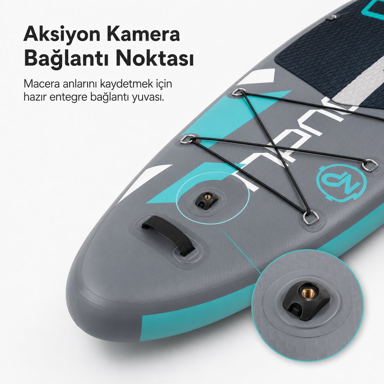 NPO Aqua Gray 350x84x15cm Şişme Military SUP Paddle Board… 3