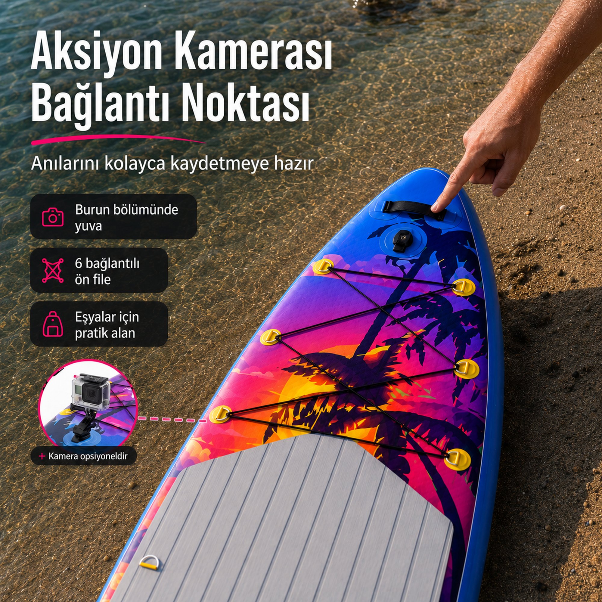 NPO Sunset Palm 320x81x15cm Şişme Premium SUP Paddle Board… 4