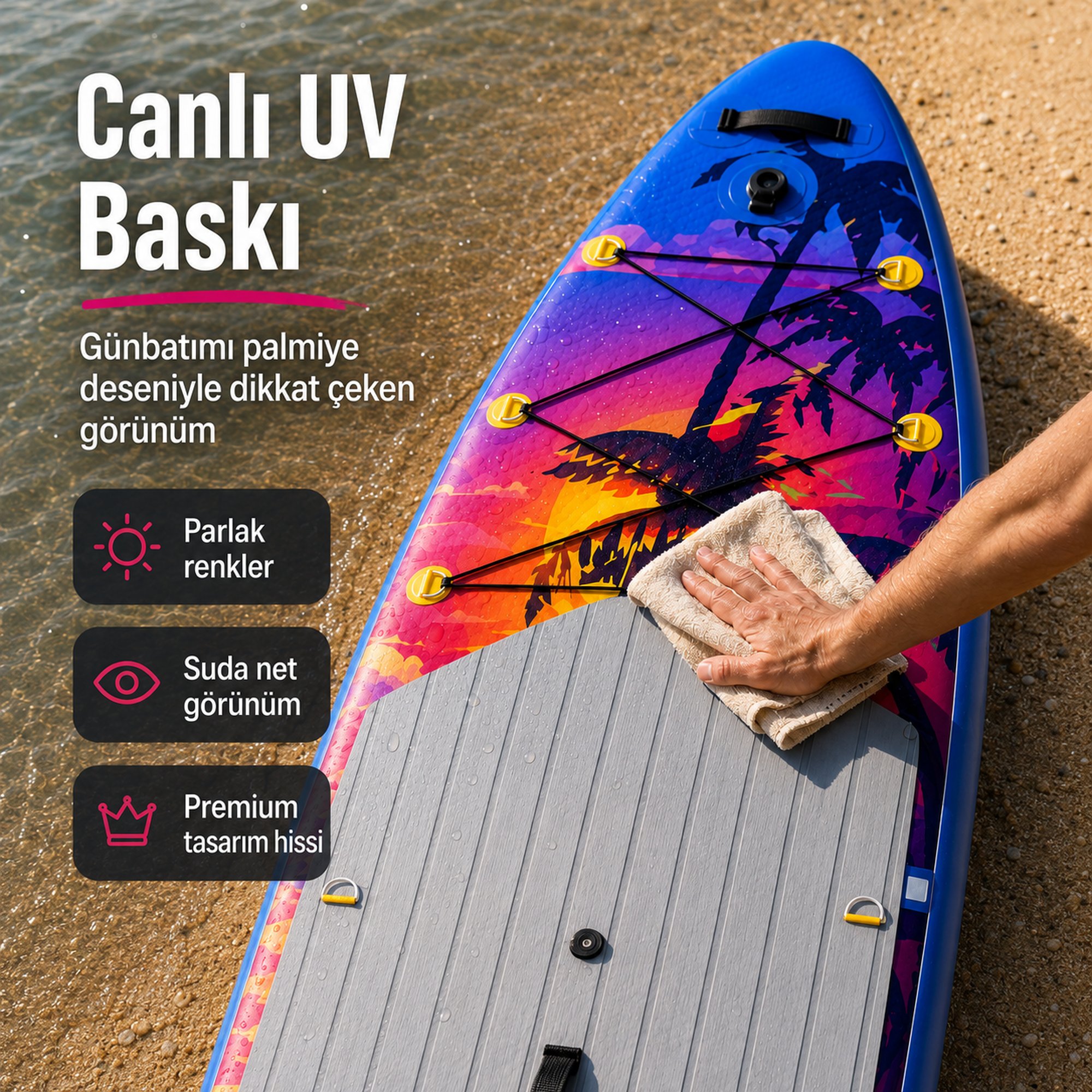 NPO Sunset Palm 320x81x15cm Şişme Premium SUP Paddle Board… 6